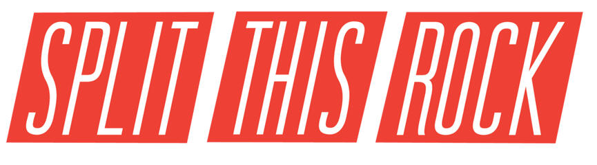 Split This Rock&#39;s logo in red and white.
